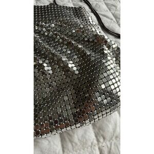 Vintage Lyrella Mesh Evening Bag with Ruched Metal Crossbody/Over-the-Shoulder